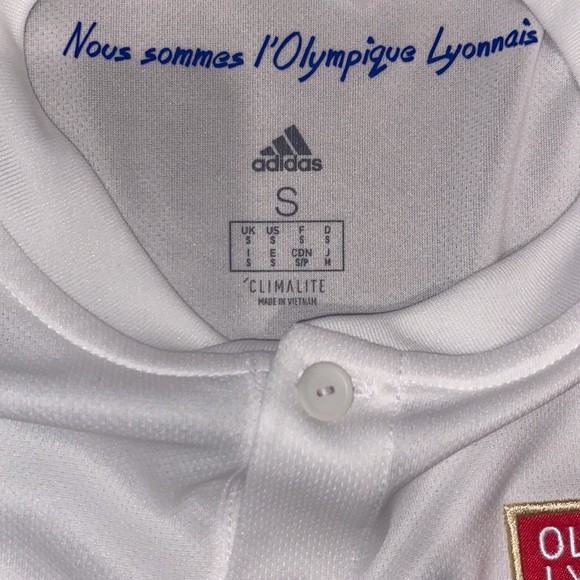 Olympique Lyonnais Home Football Shirt 2019-2020 Jersey Adidas Mens - Picture 8 of 8